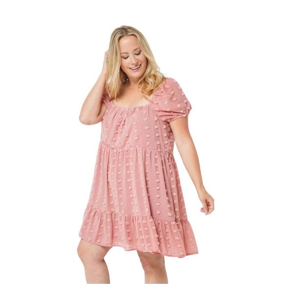 Women's Plus Size Dusty Rose Blush NWT Shift Dress - Picture 2 of 4